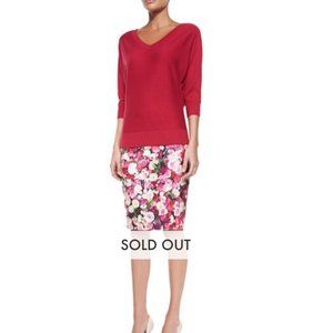 kate spade Rose Print Pencil Skirt size 2 nwot
